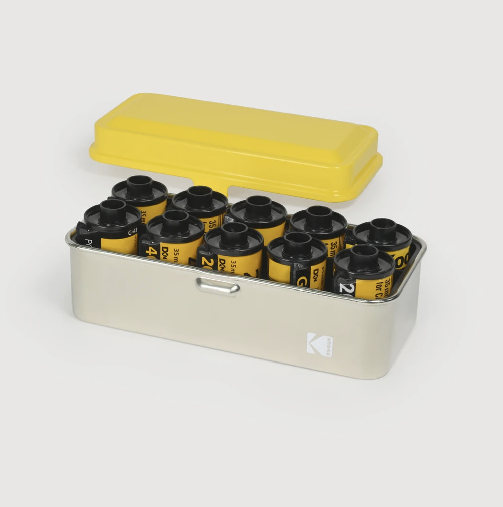 KODAK FILM CASE 120/35MM (Yellow Lid/Silver Body) - Tuttle
