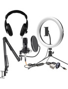 Smith-Victor Smith-Victor Studio Podcast System (LED Ring Light, Microphone, Boom Stand, Headphones)