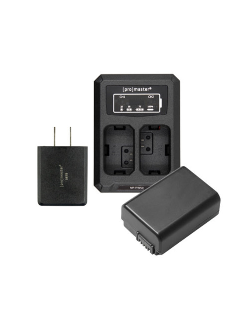 Promaster Battery & Charger Kit for Sony NP-FW50