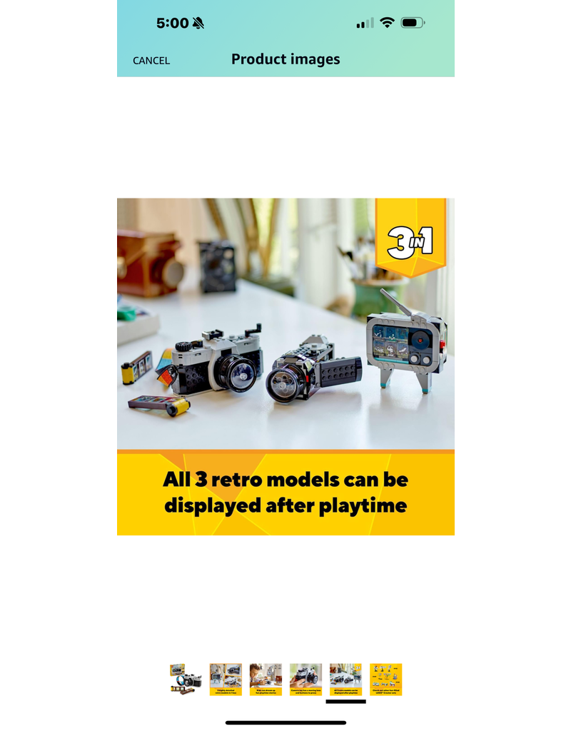 LEGO Creator 3in1 Retro Camera Toy to Video Camera to TV Set, Kids