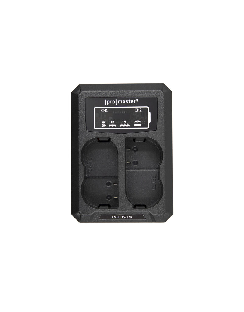 Promaster Dually Charger - USB for Nikon EN-EL15, EN-EL15a, EN-EL15b, EN-EL15c