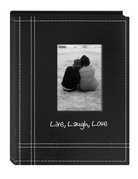 Pioneer Pioneer  "Live, Laugh, Love" Embroidered Frame Mini Photo Album, Black