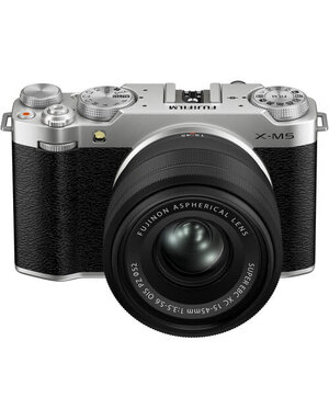 Fujifilm FUJIFILM X-M5 Mirrorless Camera Body, Silver with XC15-45mmF3.5-5.6 OIS PZ Lens Kit