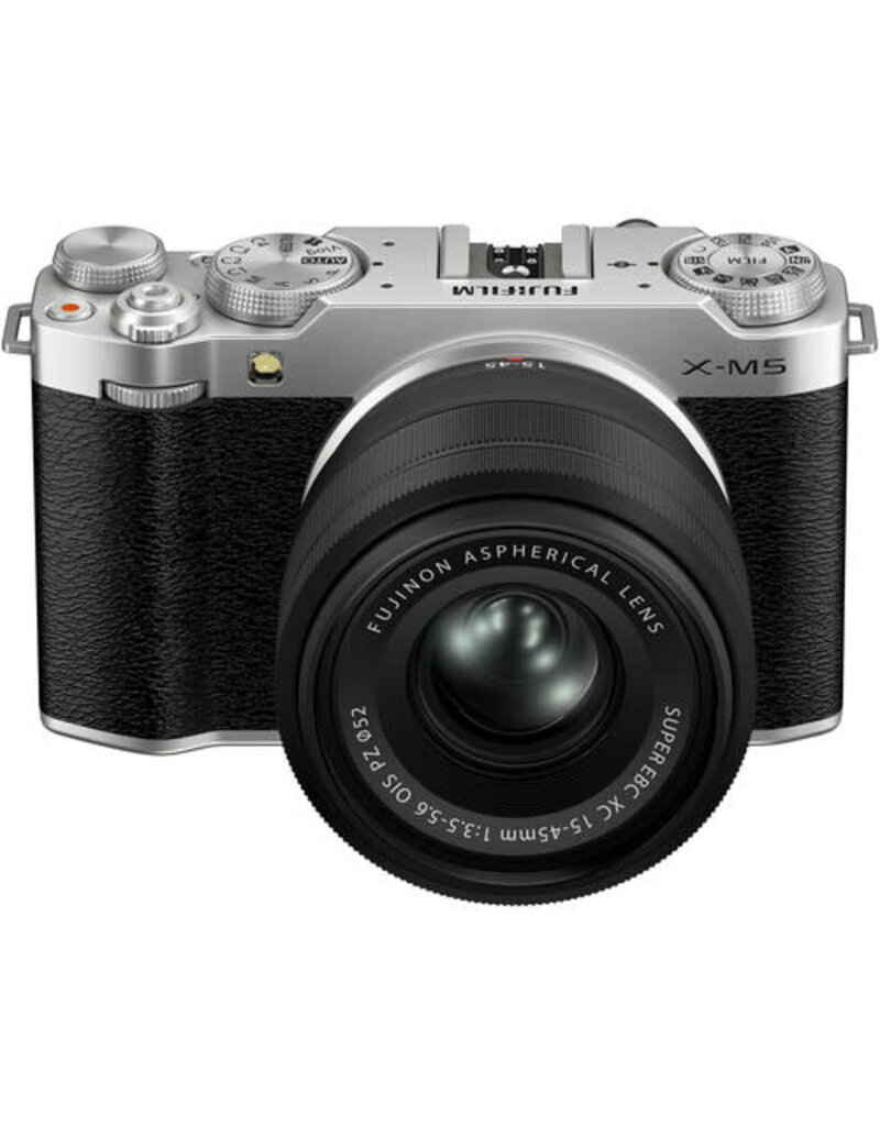 Fujifilm FUJIFILM X-M5 Mirrorless Camera Body, Silver with XC15-45mmF3.5-5.6 OIS PZ Lens Kit