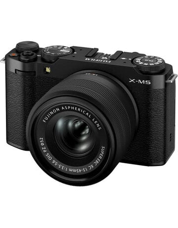 Fujifilm FUJIFILM X-M5 Mirrorless Camera Body, Black with XC15-45mmF3.5-5.6 OIS PZ Lens Kit