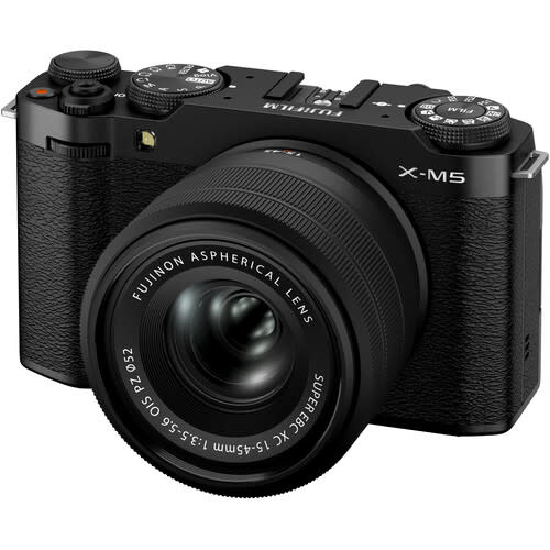 FUJIFILM X-M5 Mirrorless Camera Body, Black with XC15-45mmF3