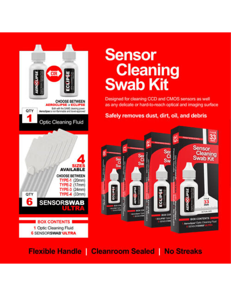 Photographic Solutions Photographic Solutions Sensor Cleaning Swab Kit (20mm Swab, Aeroclipse Solution)