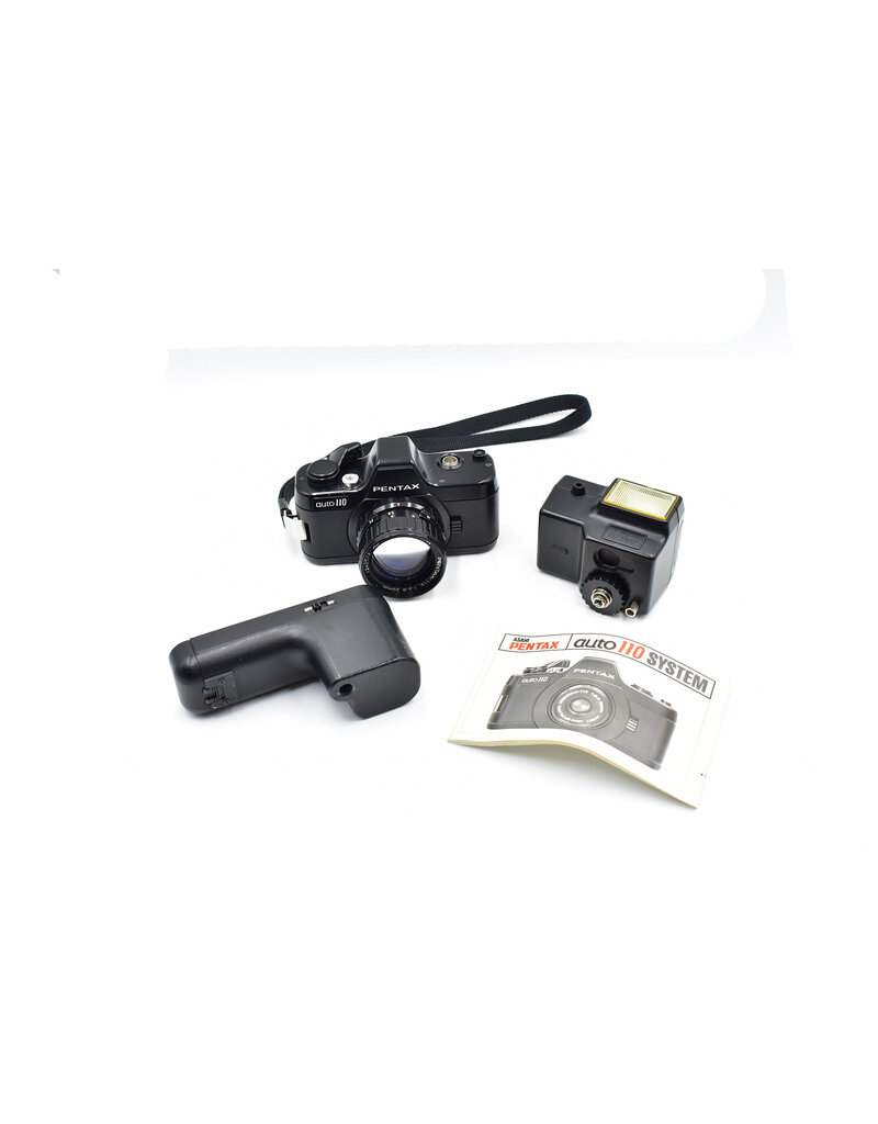 Pentax Pre-Owned PENTAX Auto 110 Flash and Flash Bundle, Grip