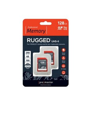 Promaster SDXC 128GB Rugged™ UHS-II V60 Memory Card - 2 Pack