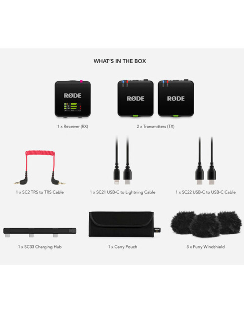 Rode RODE Wireless GO (Gen 3) 2-Person Compact Digital Wireless Microphone System/Recorder (2.4 GHz, Black)