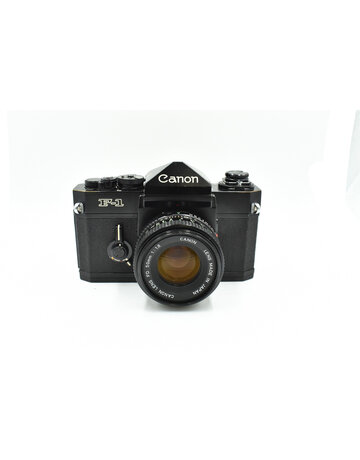 Canon Pre-Owned Canon F-1 W/50mm F1.8 FD lens,  35mm Camera Body, Black