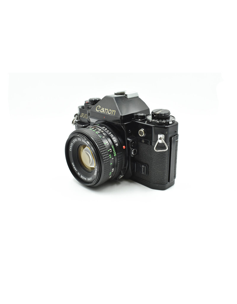 Canon Pre-Owned Canon A-1 W/50mm F1.8 FD Lens 35mm Film Camera Black