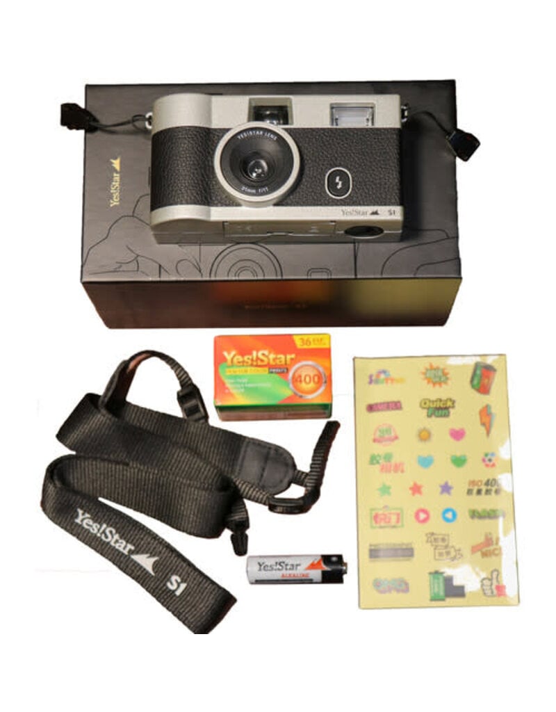 YES!STAR S1 35mm Film Camera with Flash - Includes 2 Rolls of Film, Strap, Stickers