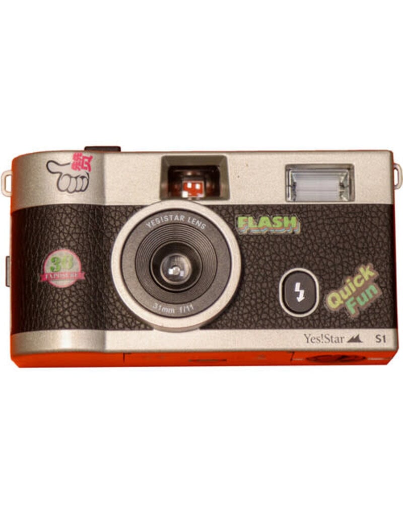 YES!STAR S1 35mm Film Camera with Flash - Includes 2 Rolls of Film, Strap, Stickers