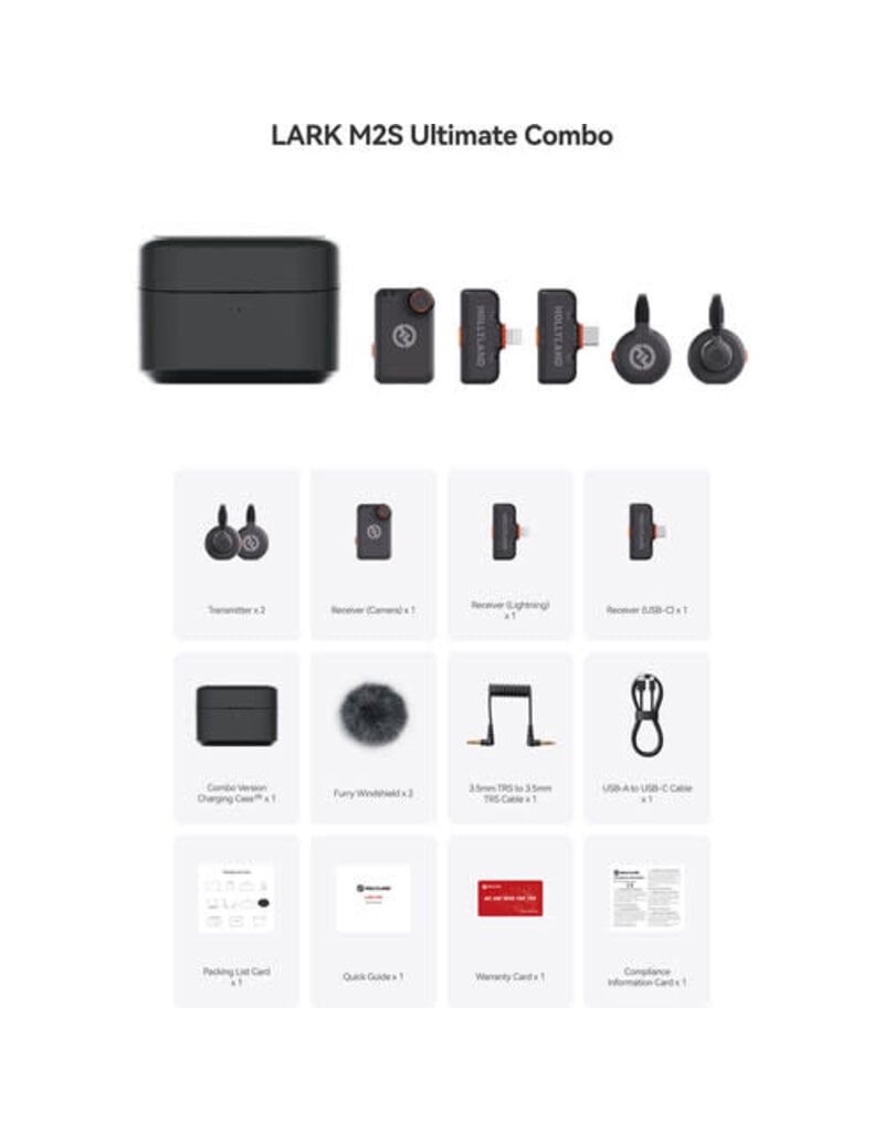 Hollyland Hollyland LARK MAX 2 Ultimate Combo 2-Person Wireless Lavalier Microphone System, Space Gray