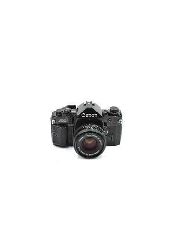 Canon Pre-owned Canon A-1 Black Body w/ 50mm F1.8 FD  (35mm Film Camera)