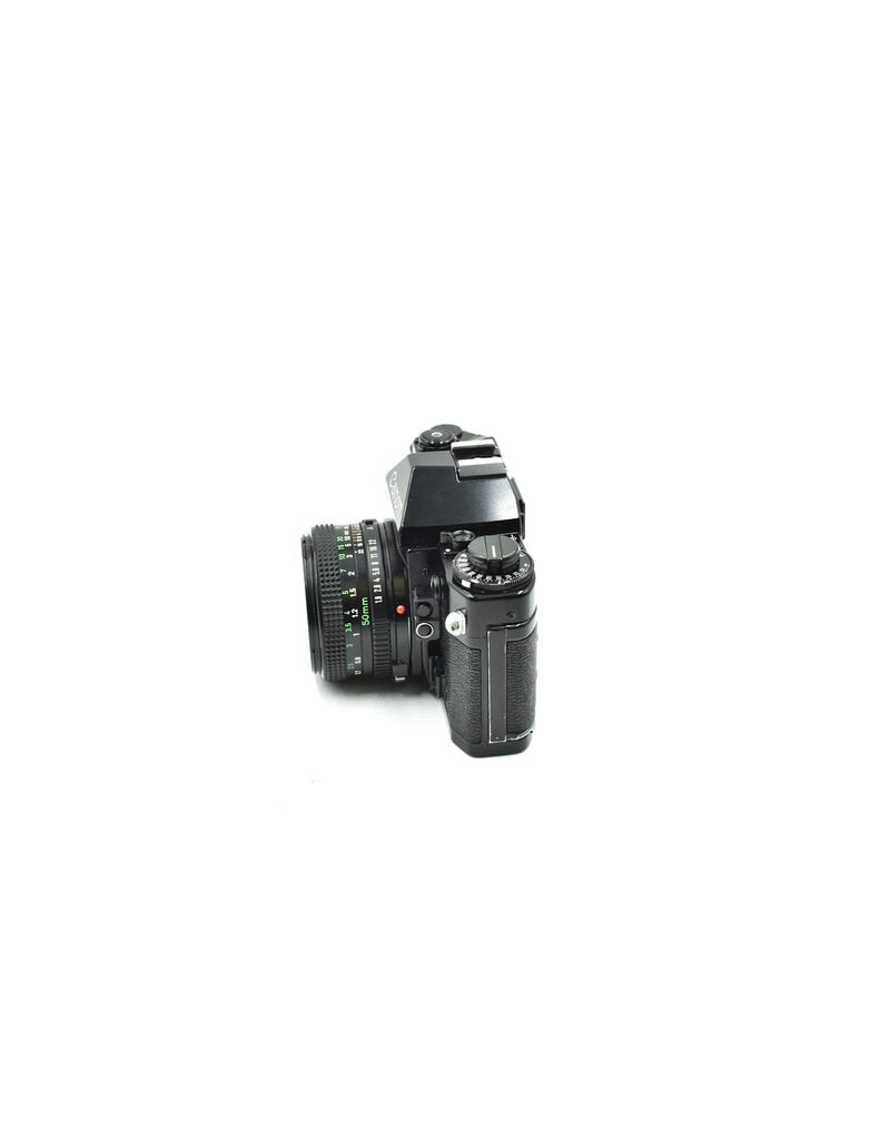 Canon Pre-owned Canon A-1 Black Body w/ 50mm F1.8 FD  (35mm Film Camera)