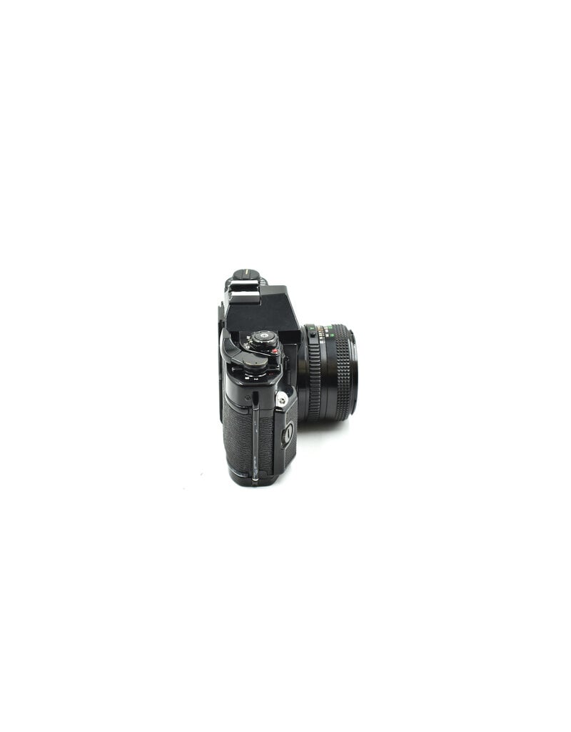 Canon Pre-owned Canon A-1 Black Body w/ 50mm F1.8 FD  (35mm Film Camera)