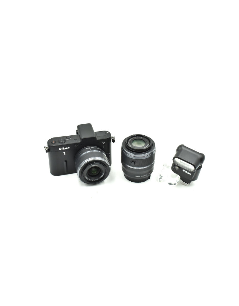 Nikon Pre-Owned NIKON 1 V1 Camera w/ 10-30mm, 30-110mm and Flash Bundle