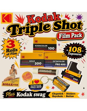 Kodak Kodak Triple Shot Film Pack 3 Rolls of 35mm Film 108 Exp. Plus Swag
