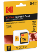 Kodak KODAK 64GB Class 10 UHS-I U1 MicroSDHC Card with Adapter