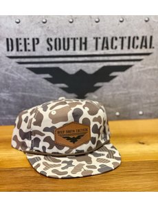  DST - Leather Patch Rope Hat - Brown/Tan Old CAMO