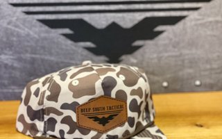  DST - Leather Patch Rope Hat - Brown/Tan Old CAMO