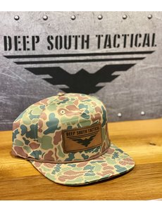  DST - Leather Patch Rope Hat - Green/Brown CAMO