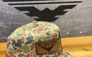  DST - Leather Patch Rope Hat - Green/Brown CAMO