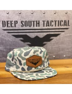  DST - Lost  Hat Co. Leather Patch Rope Hat - Green/Tan CAMO
