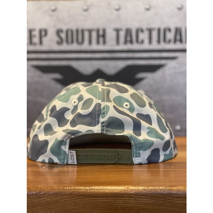 DST - Lost  Hat Co. Leather Patch Rope Hat - Green/Tan CAMO