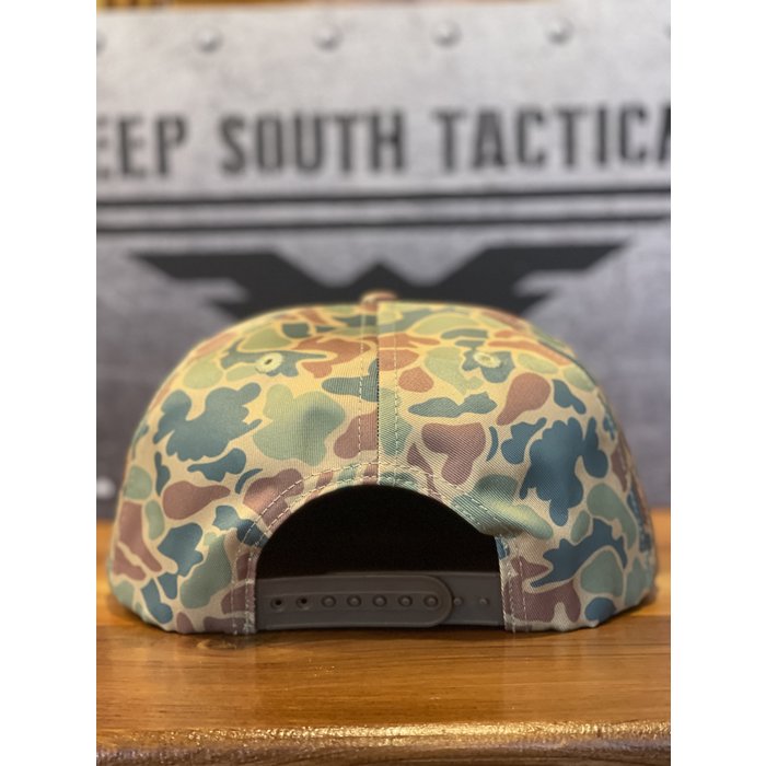 DST - Leather Patch Rope Hat - Green/Brown CAMO