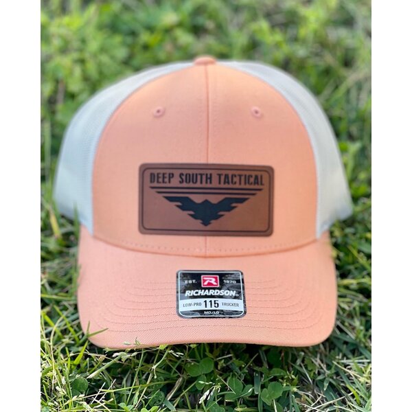 DST - Richardson Leather Patch Trucker Hat - CORAL