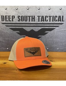  DST - Yupoong Leather Patch Trucker Hat - ORANGE