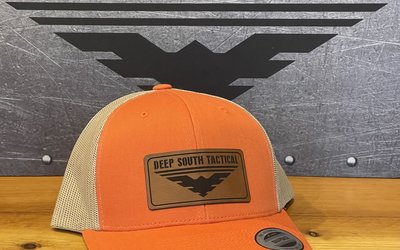  DST - Yupoong Leather Patch Trucker Hat - ORANGE