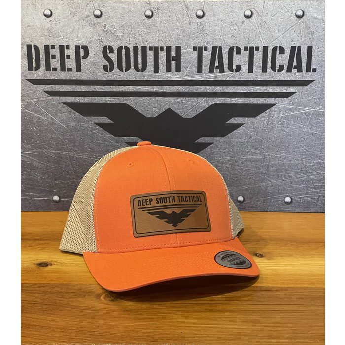 DST - Yupoong Leather Patch Trucker Hat - ORANGE