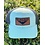 DST - Lost Hat Co. Slate Turquoise Leather Patch Trucker Hat