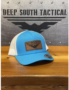  DST - Yupoong Leather Patch Trucker Hat - BLUE