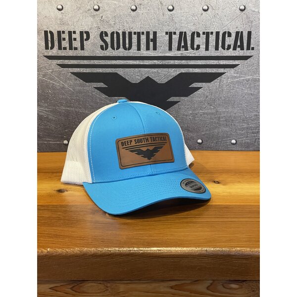 DST - Yupoong Leather Patch Trucker Hat - BLUE