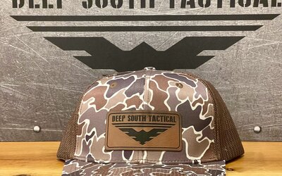  DST - Leather Patch Trucker Hat - Brown CAMO