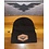 DST   Logo Leather Patch Beanie Hat - BLACK