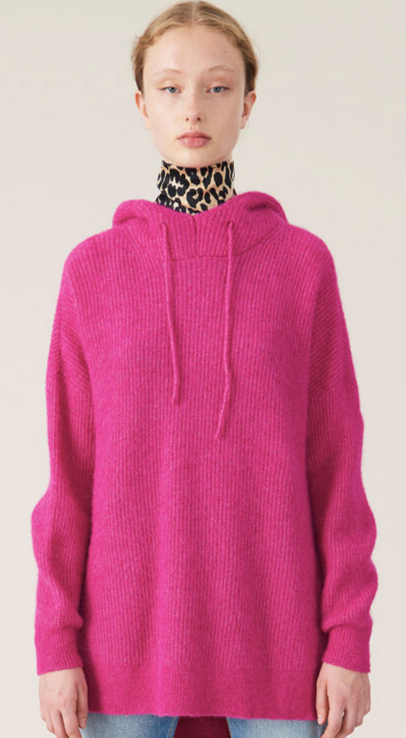 ganni knitted hoodie