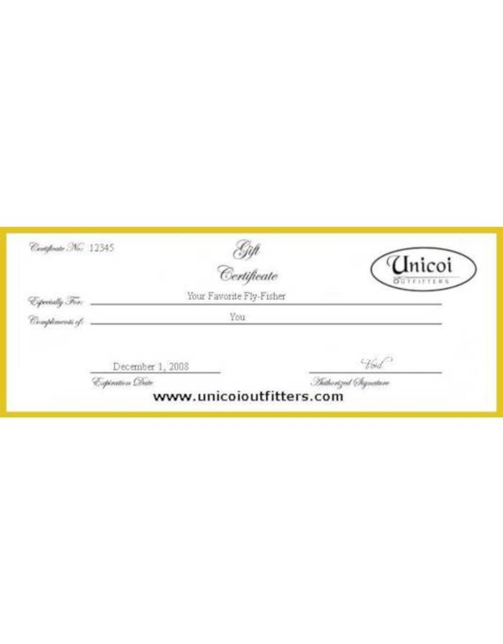 Unicoi Outfitters Gift Certificate - Guided Trophy Trout Fishing at Nacoochee Bend