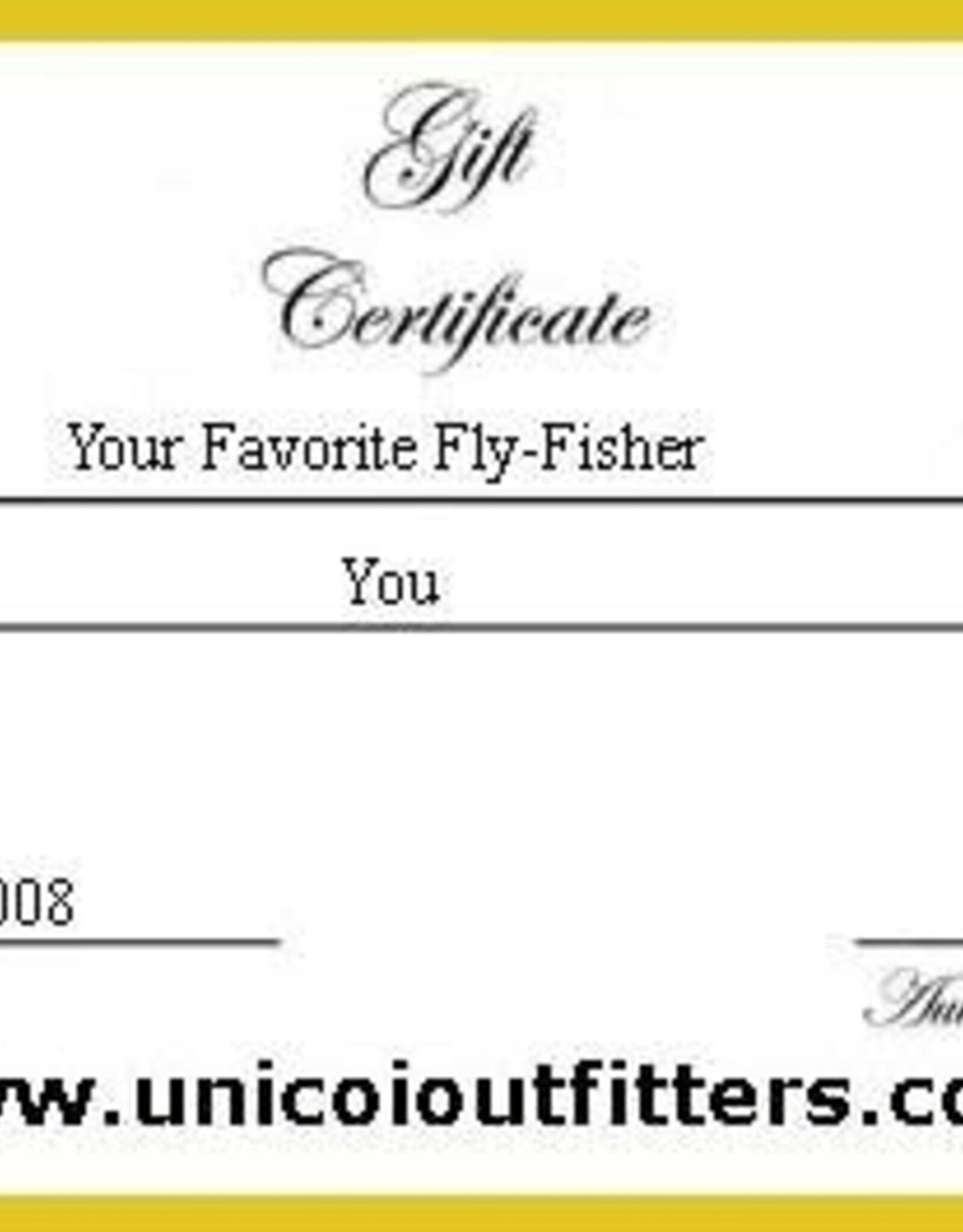 Unicoi Outfitters Gift Certificate - Soque Camp Trophy Trout Fishing