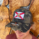 AMELIA SURF CO. HAT ASC FLORIDA FLAG PUKKA TECH  HAT CAMO