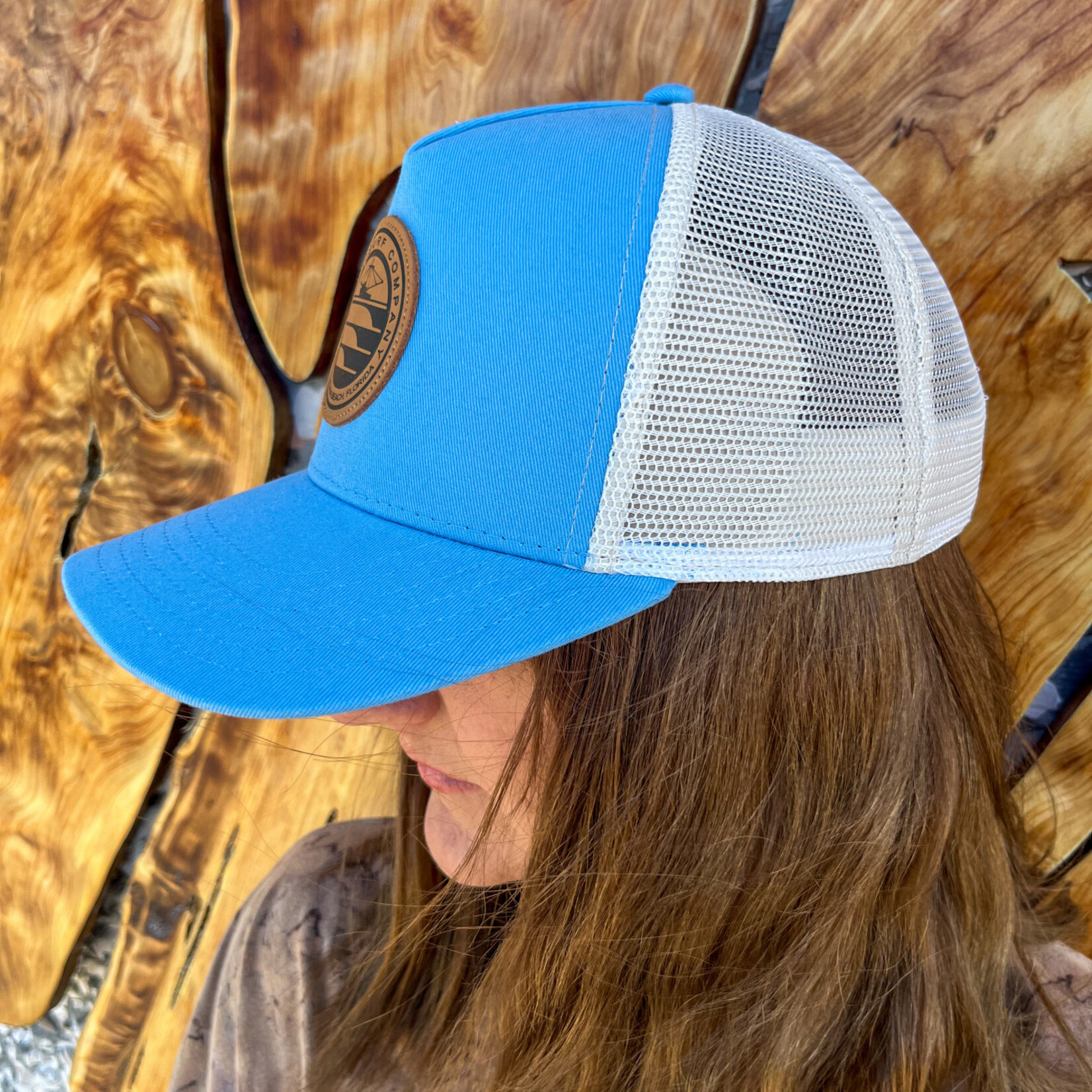 AMELIA SURF CO. HAT ASC LOCALS LEATHER PATCH PUKKA TRUCKER CAROLINA