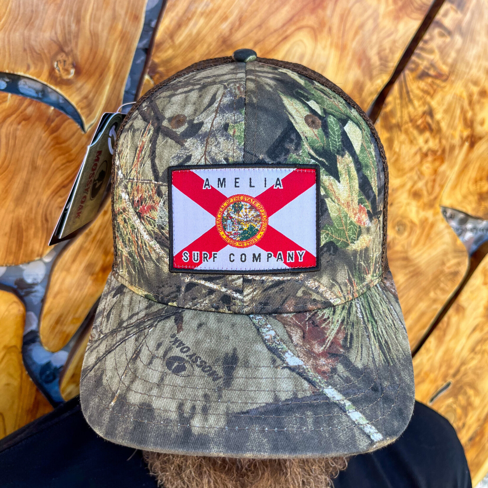 AMELIA SURF CO. HAT ASC FLORIDA FLAG PUKKA TECH  HAT CAMO