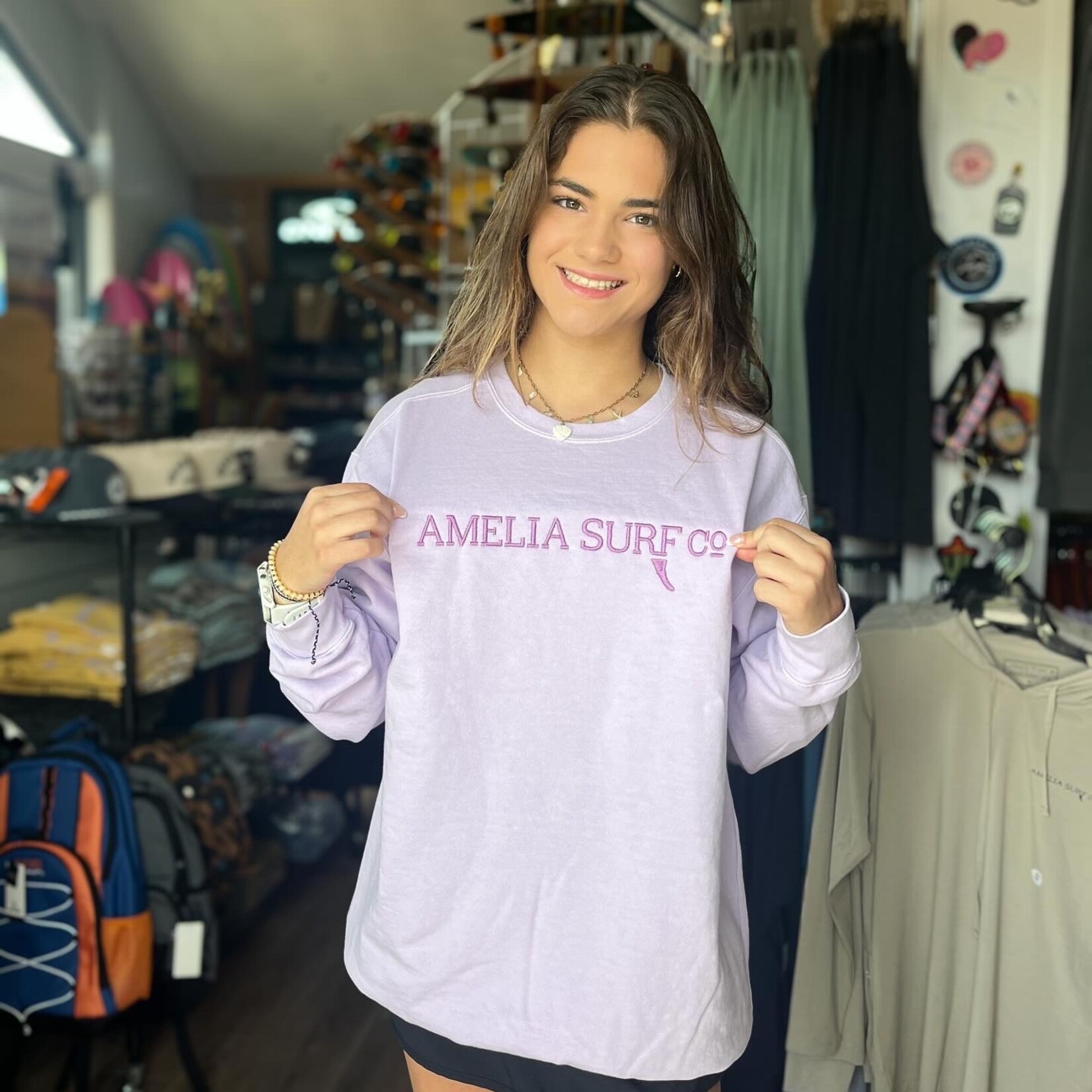 ASC EMBROIDERY FIN CREWNECK P5 ORCHID