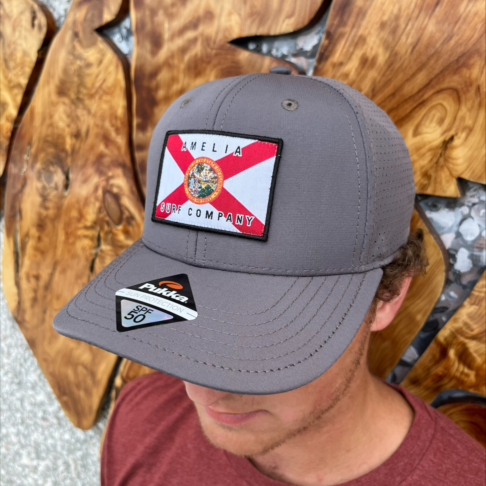 AMELIA SURF CO. HAT ASC FLORIDA FLAG TECH HAT