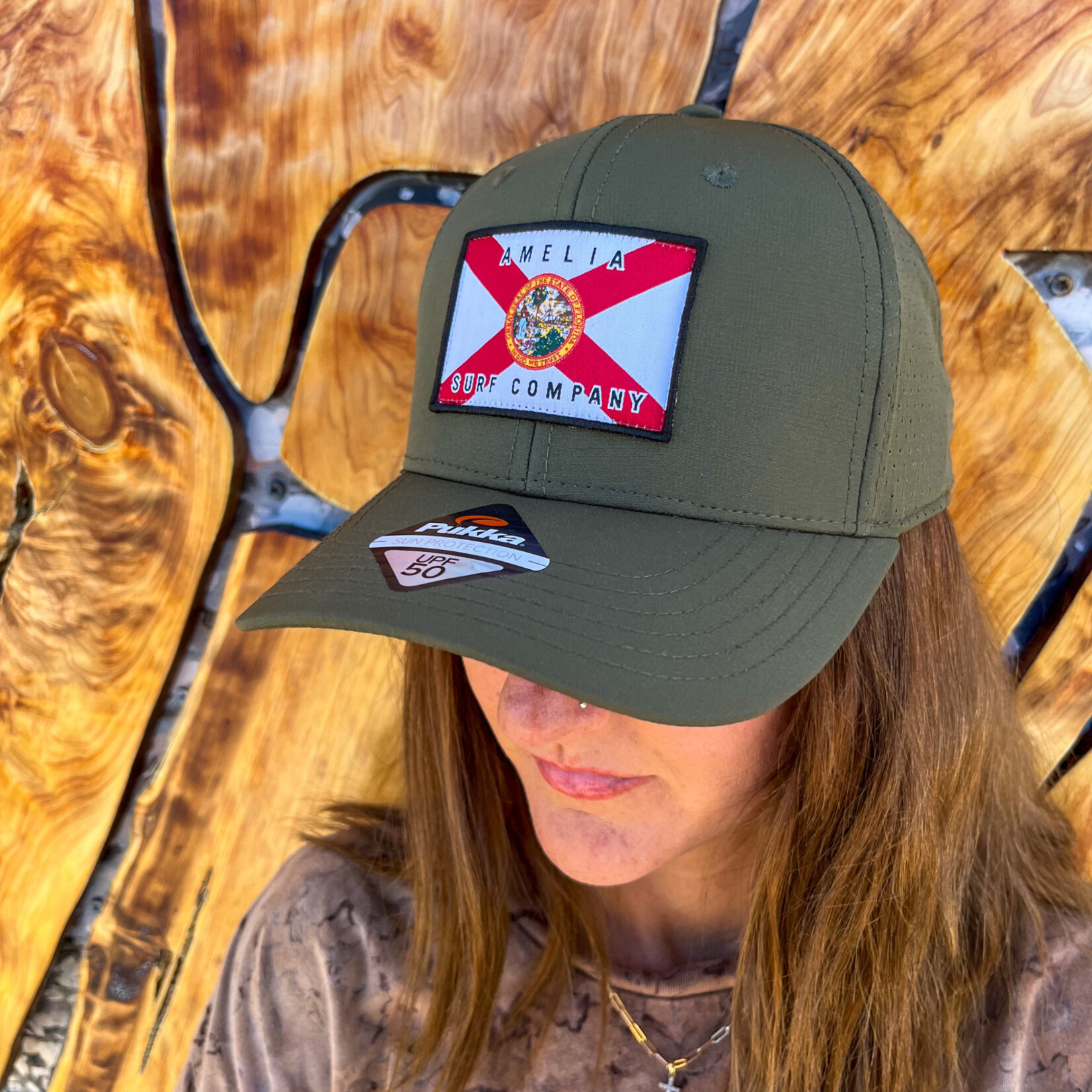 AMELIA SURF CO. HAT ASC FLORIDA FLAG TECH HAT